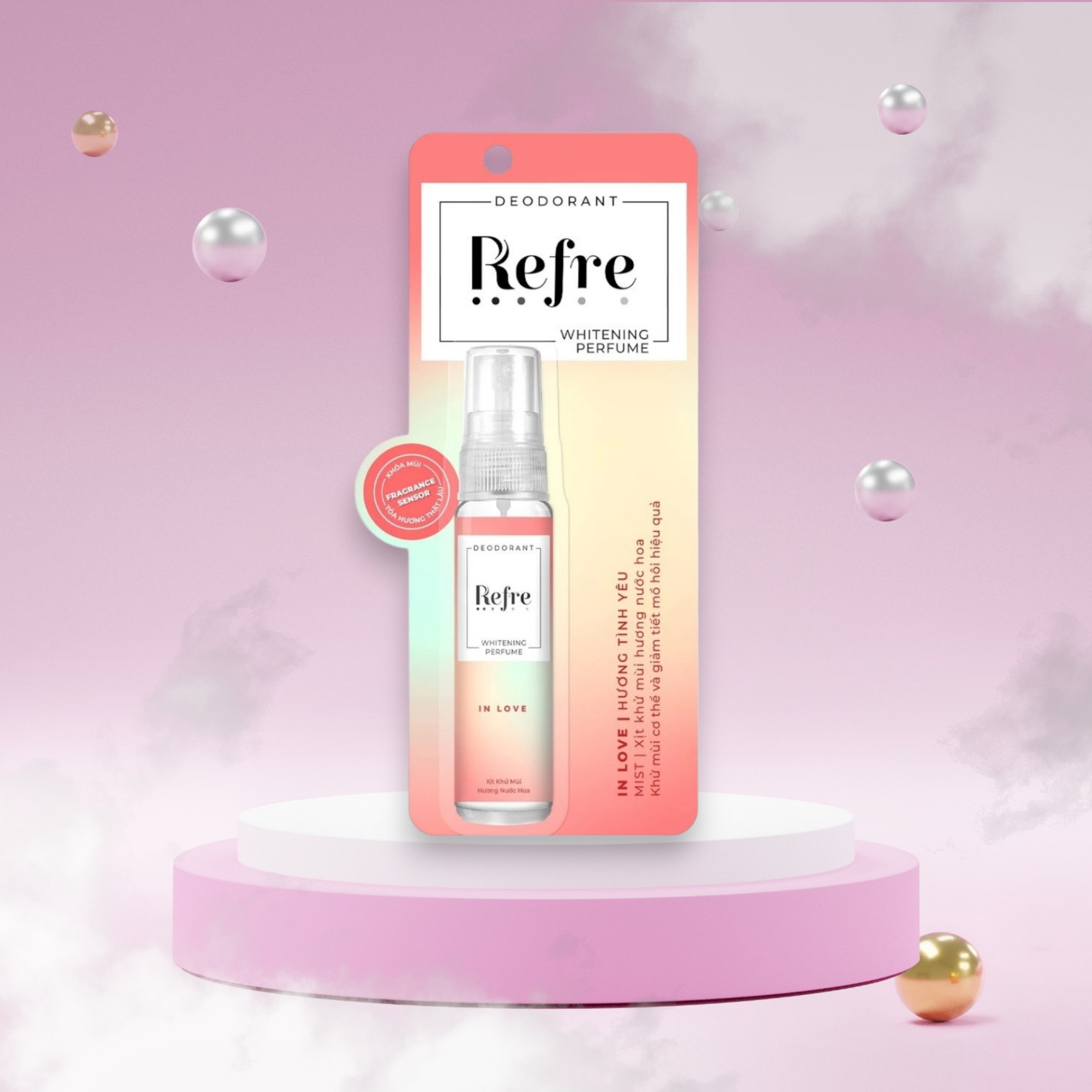 Xịt khử mùi Refre (Hương tình yêu)dưỡng trắng hương nước hoa30ml