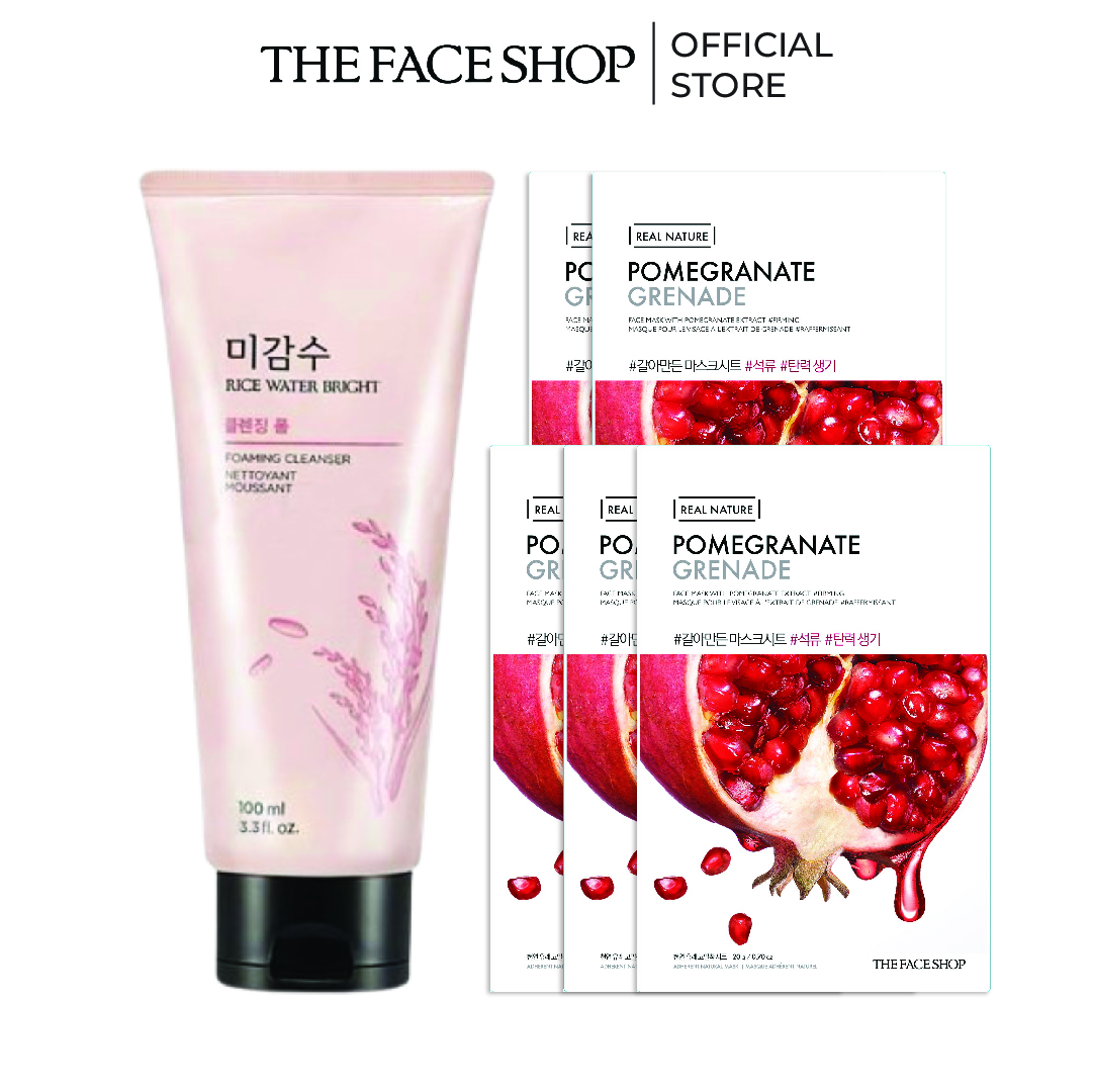 Combo sữa rửa mặt làm sáng da thefaceshop 100ml+mặt nạ chống oxy hóa thefaceshop 20g