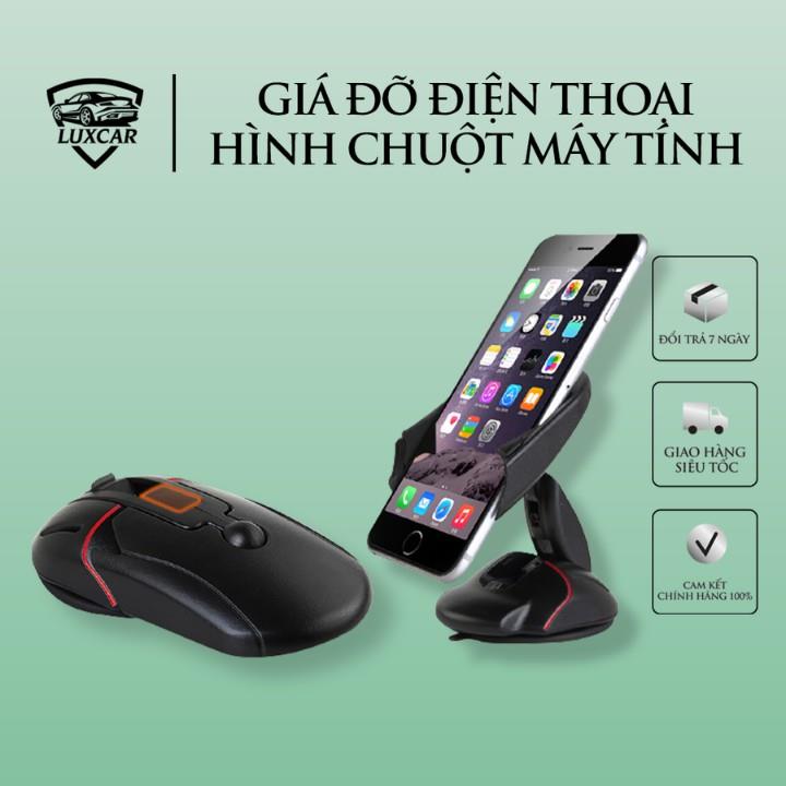 Giá đỡ điện thoại ô tô luxcar hình chuột máy tính siêu chắc chắn xoay 360 độ tiện lợi