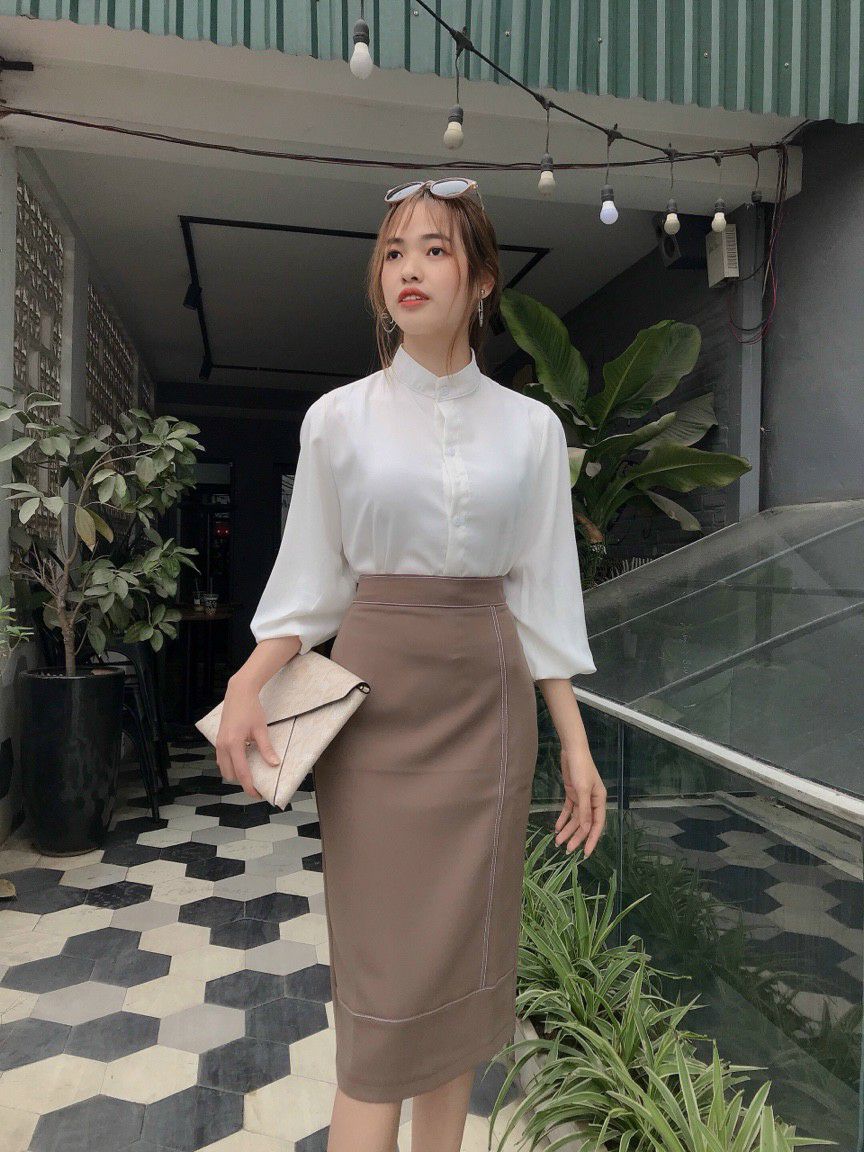 Chân váy công sở - dáng bút chì