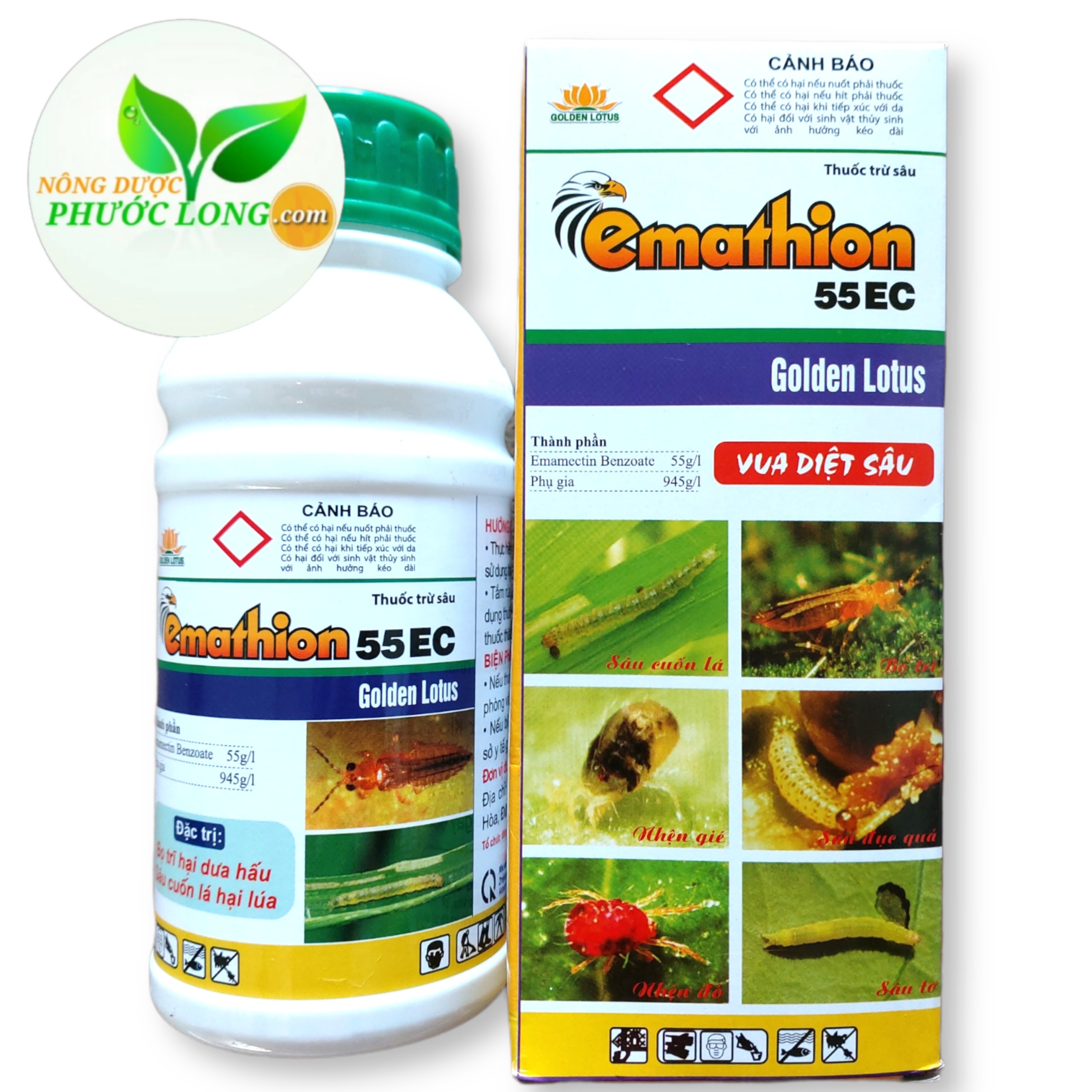 [ Cào Nắp Trúng Thưởng ] Thuốc Trừ Sâu Cuốn Lá, Bọ Trĩ, Sâu Tơ, Sâu Vẽ Bùa Emathion 55ec 450ml