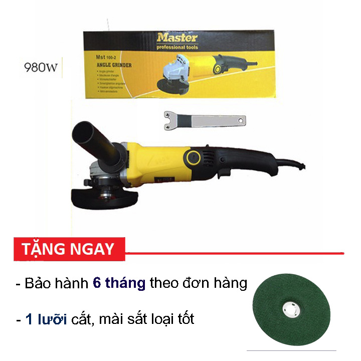 (Tặng đá cắt) Máy Mài Góc Cầm Tay Master MST100-2 - Máy Cắt Cầm Tay Cán Dài 100mm Master - Công Suất 980w - Thương Hiệu Master - Bảo Hành 6 Tháng - HẢI MY STORE