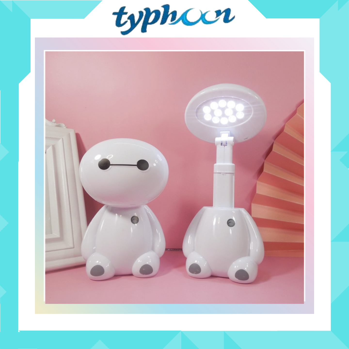 Đèn để bàn tích điện robot dễ thương, đèn led để bàn RB Typhoon