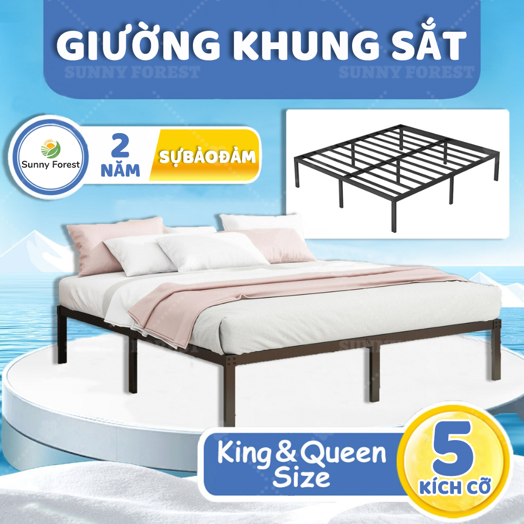  Giường Khung Sắt giường gấp gọn Giường đôi   đơn  cỡ Queen giường khung thép nặng Chắc Chắn 