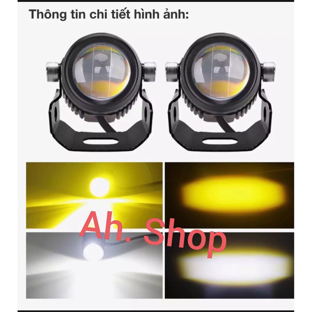 bóng đèn trợ sáng mini 2 màu cos vàng pha trắng giá 1 quả