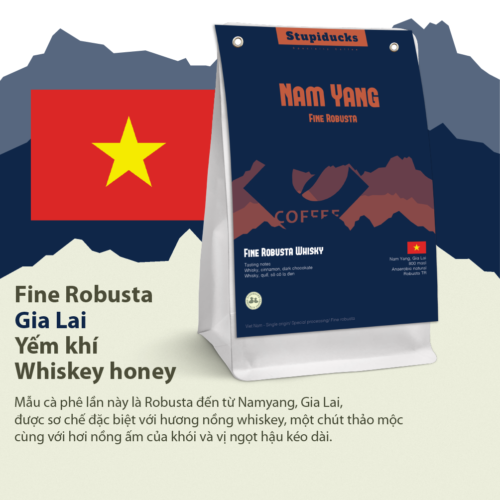 Cà Phê Fine Robusta Whisky Barrels Aged Namyang, Gia Lai - Stupiducks Specialty Coffee
