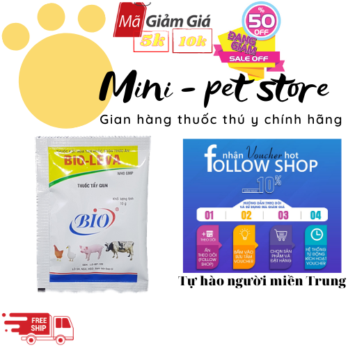 [COMBO 2 GÓI/ 10G] SỔ, TẨY GIUN HEO, TRÂU, BÒ, DÊ, GÀ, VỊT GIA SÚC, GIA CẦM  - LEVA  THUỐC THÚ Y BIO
