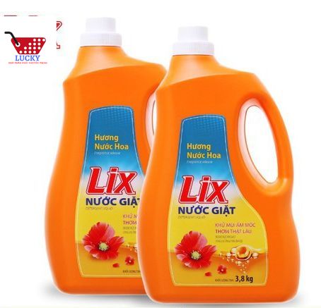 Combo 2 Can nước giặt Lix (3.6kg x2)- Hương nước hoa dành cho giặt máy và giặt tay