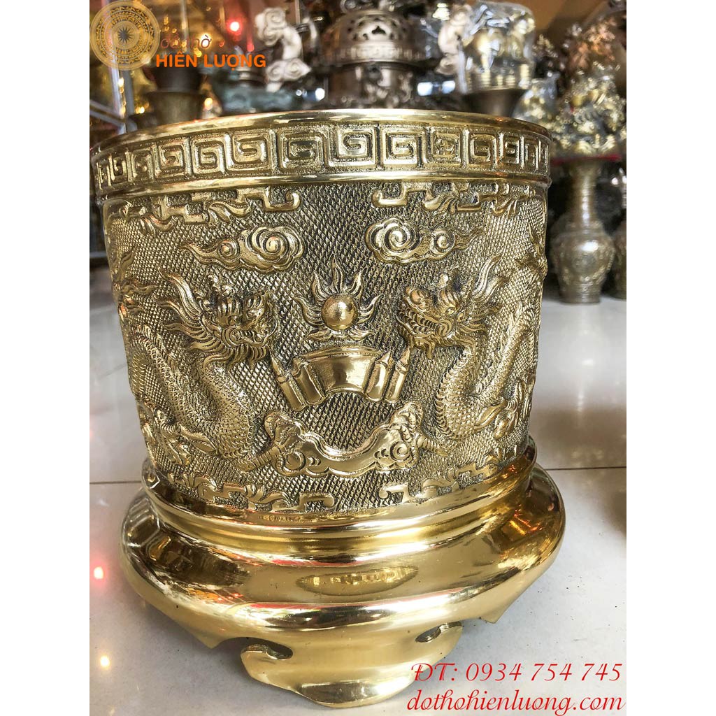 Bát Hương Bằng Đồng Màu Vàng Thờ Cúng Gia Tiên Đủ Kích Cỡ