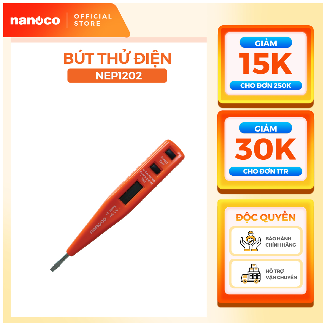 Bút thử điện nanoco model nep1202