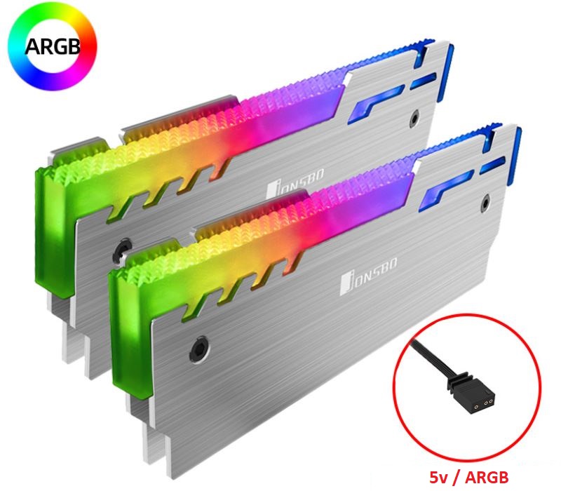 Bộ 2 tản nhiệt ram jonsbo nc-3 led rgb - hỗ trợ đồng bộ mainboard
