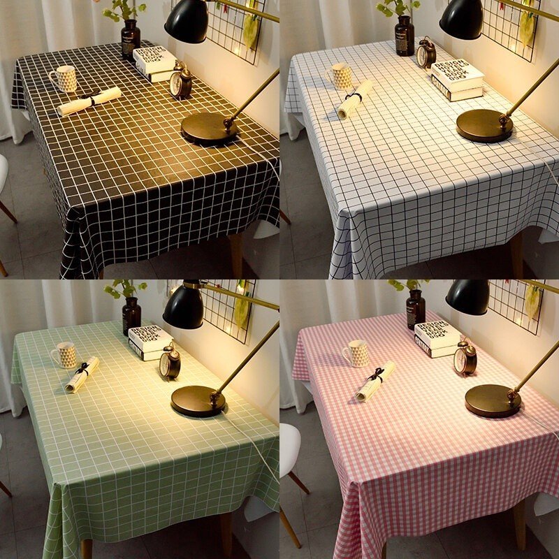Khăn trải bàn ô vuông caro hàn quốc, thảm picnic vải peva, phông nền chụp ảnh vintage trang trí bàn học