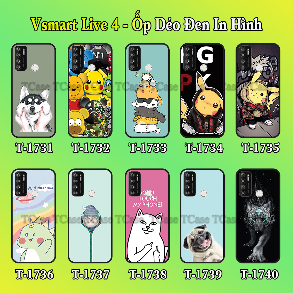 [HCM]Ốp lưng Vsmart Live 4 dẻo đen in hình Tổng Hợp Mẫu Đẹp