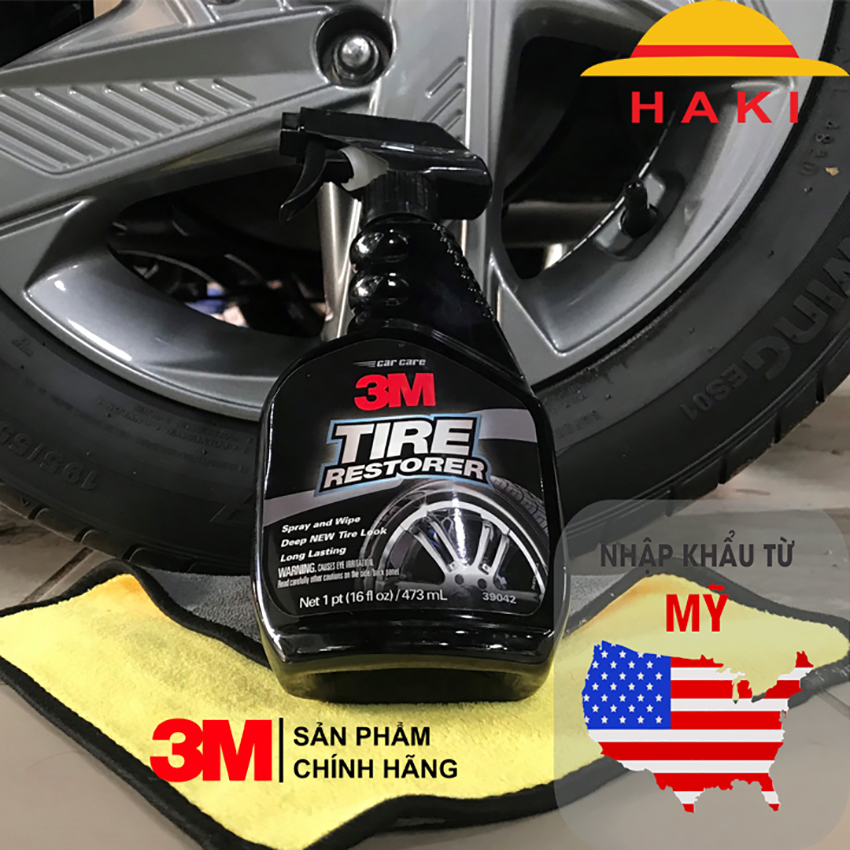 Dung dịch bảo dưỡng lốp ô tô, dung dịch làm bóng lốp xe ô tô, xe máy 3M chính hãng nhập Mỹ 39042