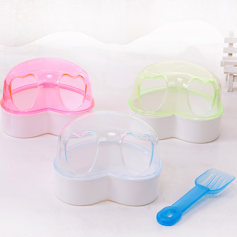 [HOÀN TIỀN 10%]Nhà tắm dành cho hamster cao cấp có thìa xúc ( 14 x 8.5 x 8.5 ) - phụ kiện hamster, lồng tắm TÁO cho hamster