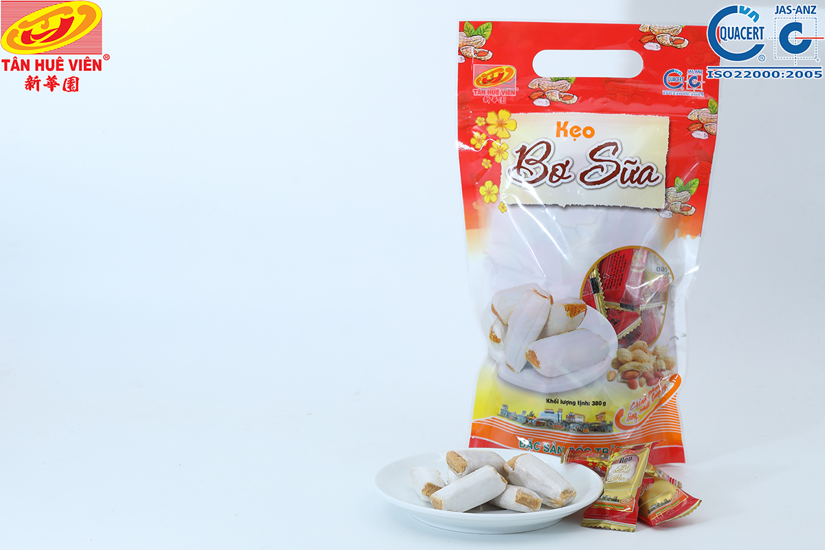 Kẹo bơ sữa đậu phộng tân huê viên gói 380g