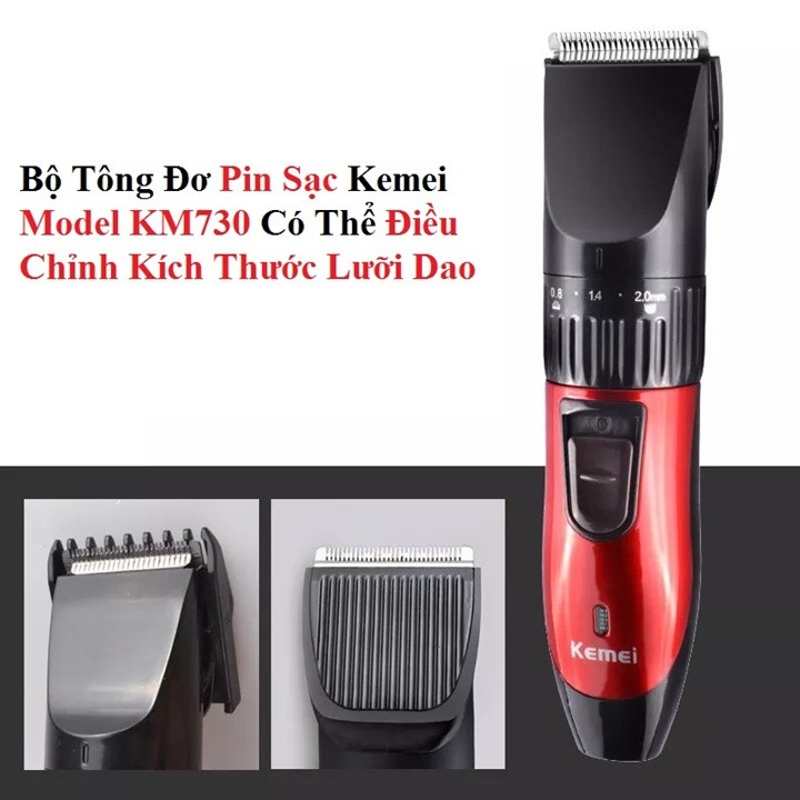 Bộ Tông Đơ Kemei Model KM730 Có Thể Điều Chỉnh Kích Thước Lưỡi Dao Tạo Mẫu Tóc Chuyên Nghiệp Tại Nhà Cho Mọi Lứa Tuổi
