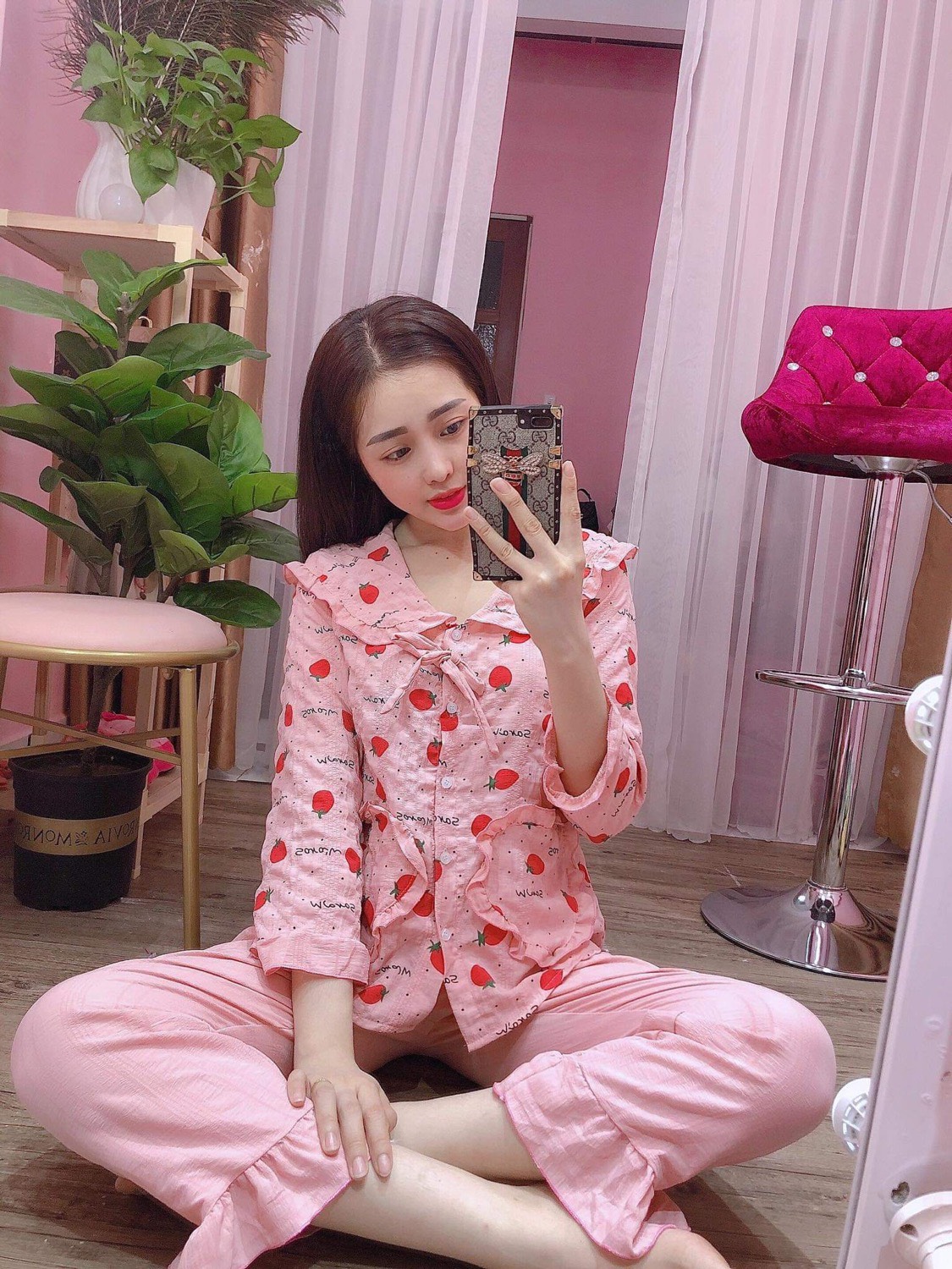 Pizama tiểu thư - bộ pizama tiểu thư lụa mềm mịn sang chảnh