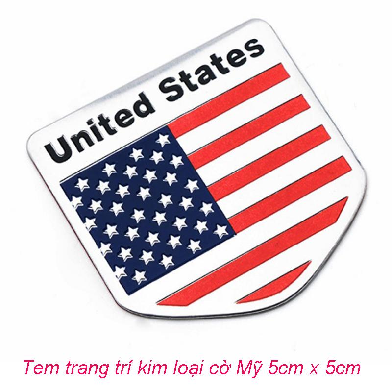Tem Cờ Mỹ dán trang trí Ô tô, Xe máy (5cmx5cm)