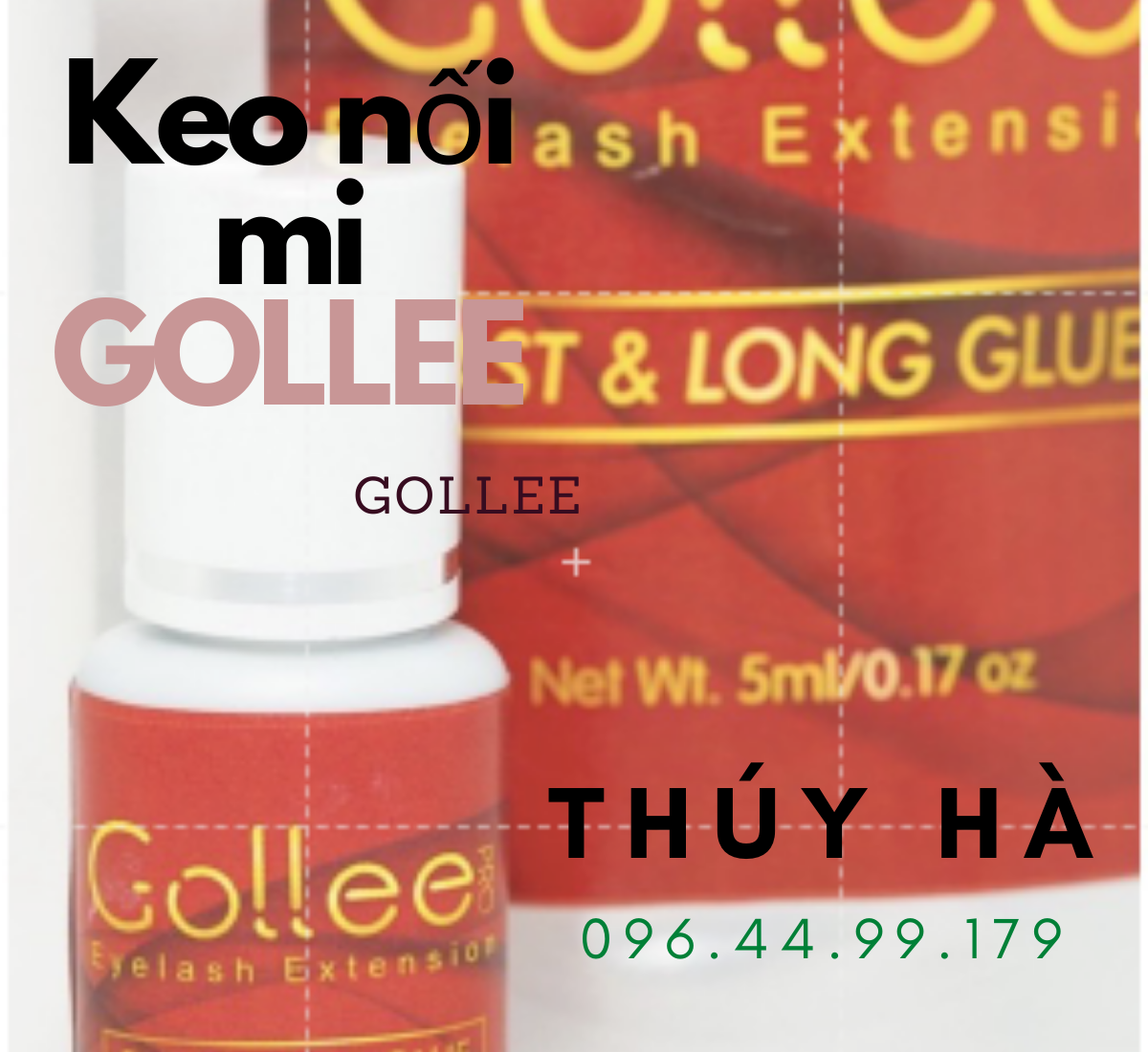 Keo nối mi Gollee Nhật Bản_5ml- SIÊU BỀN ÍT CAY- dụng cụ nối mi_THÚY HÀ