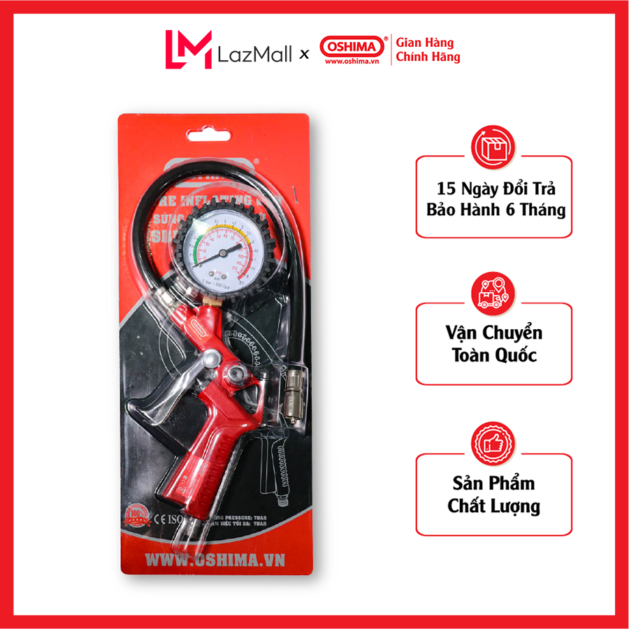 Tay cầm bơm lớp hơi Sblh-1/4 Inch OSHIMA đầu bơm dạng gài thao tác nhanh chóng đầu bơm kín không xì khi buông tay ra