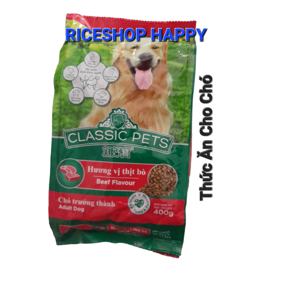 Thức ăn cho chó classic vị thịt bò 400g