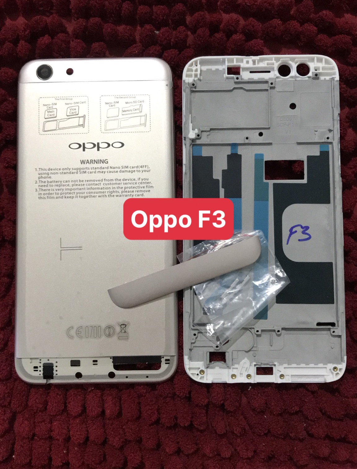 Bộ vỏ oppo f3 zin