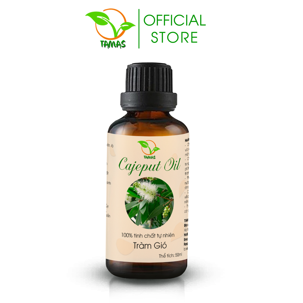 Tinh dầu Tràm Gió nguyên chất TAMAS chai 50ml, tinh dầu thơm phòng, giúp kháng khuẩn, khử mùi, làm ấm cơ thể, xua đuổi muỗi và côn trùng.