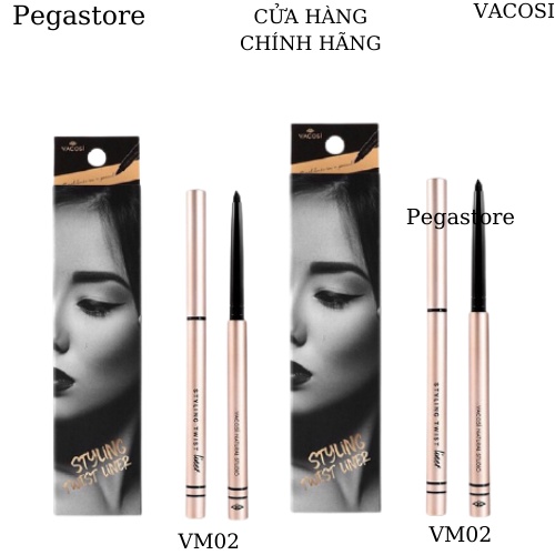 Chì vặn kẻ mắt vacosi natural studio dạng gel vm02 - pegastore