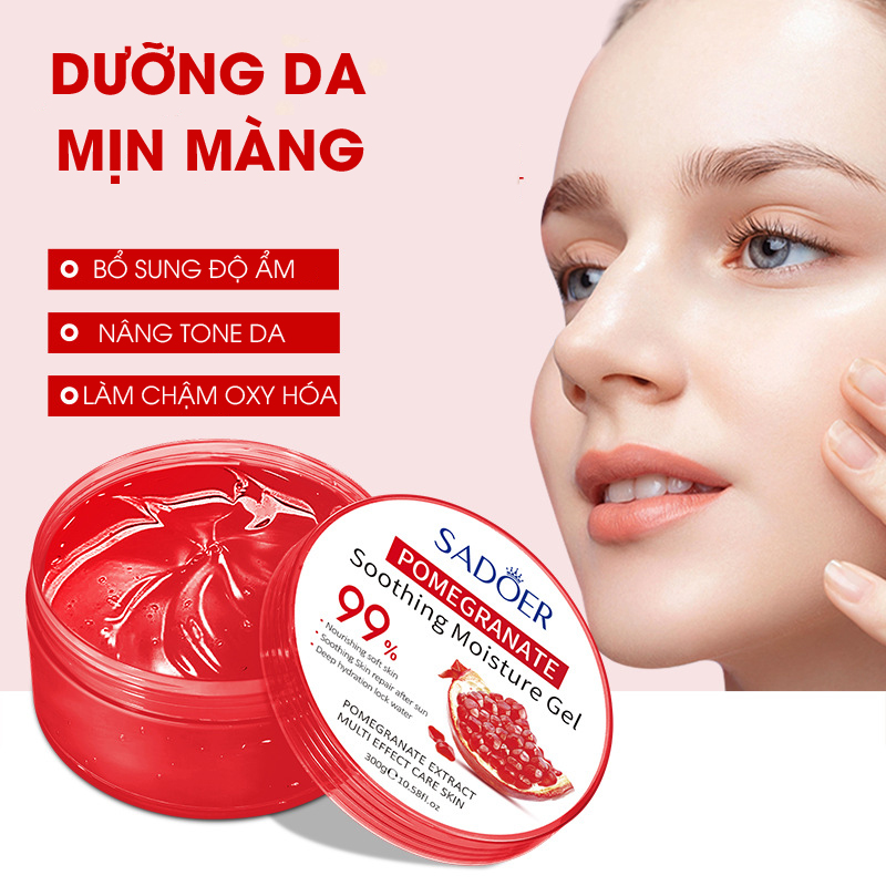 Kem Dưỡng Ẩm Dạng Gel Chiết Xuất Từ Lựu Đỏ Làm Sáng Tone Màu Da, Cấp Ẩm Và Mềm Mịn Da, Pomegranate Water Gel Cream