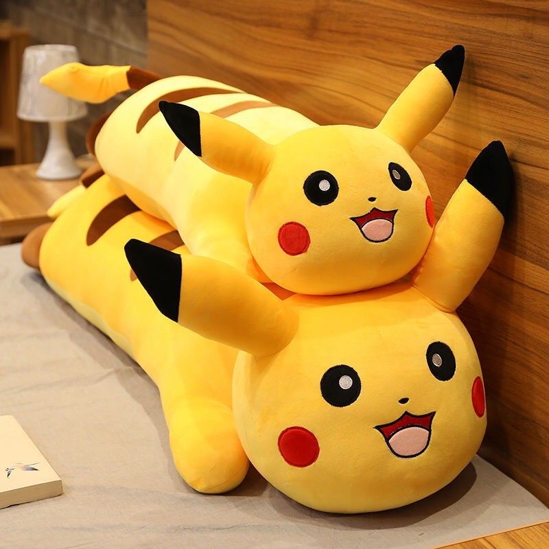 Gấu Bông Gối Ôm Hình Pikachu KHỔNG LỒ Làm Từ Vải Nhung Nì Siêu Đáng Yêu Ngộ Nghĩnh Size 1m1, 1m22 - SANBEO.VN