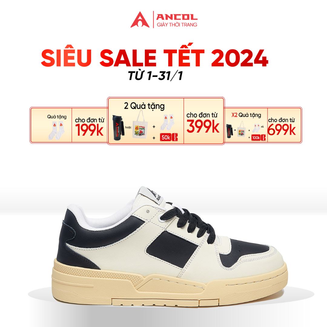 Siêu Sale Tết Tặng Túi đeo chéo nam nữ và Bình nước thể thao Giày thời trang nam nữ Ancol Extreme Retro Blaky size 3944 chất liệu da thật 100 miếng lót giày Eva đế cao su êm chân thoáng khí.