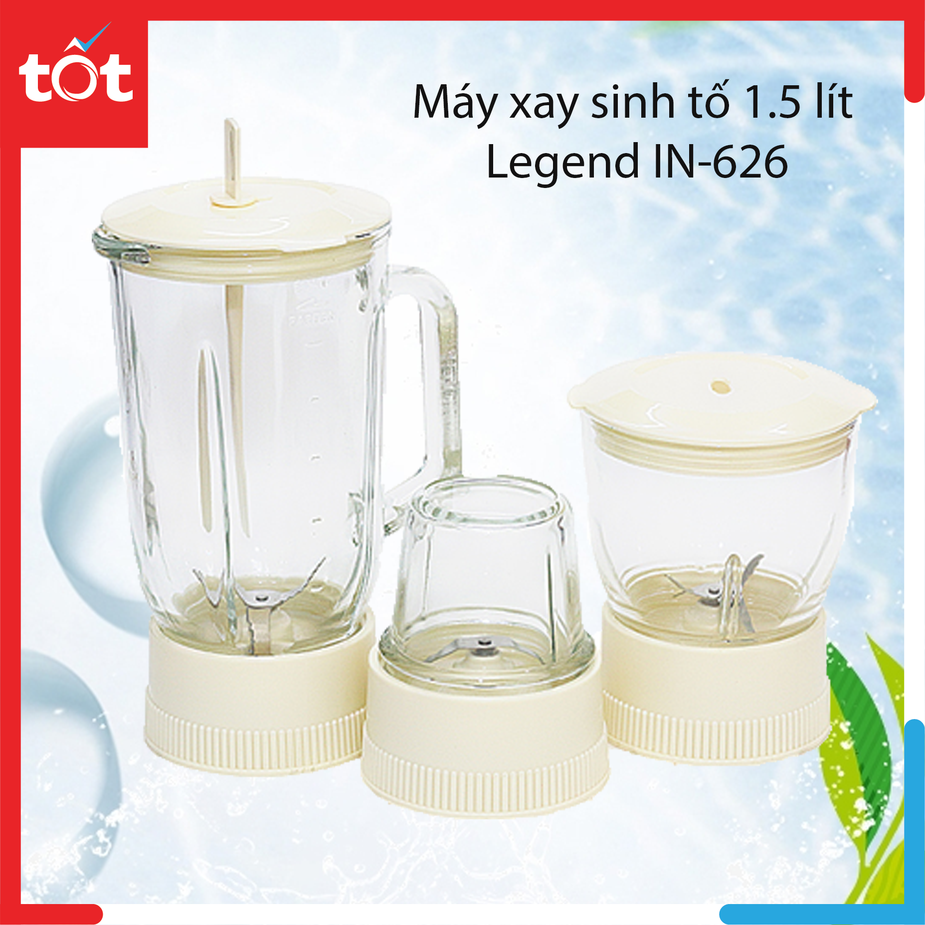 Máy xay sinh tố 1.5 lít legend in-626 - công suất 300w - lưỡi dao sắc bén