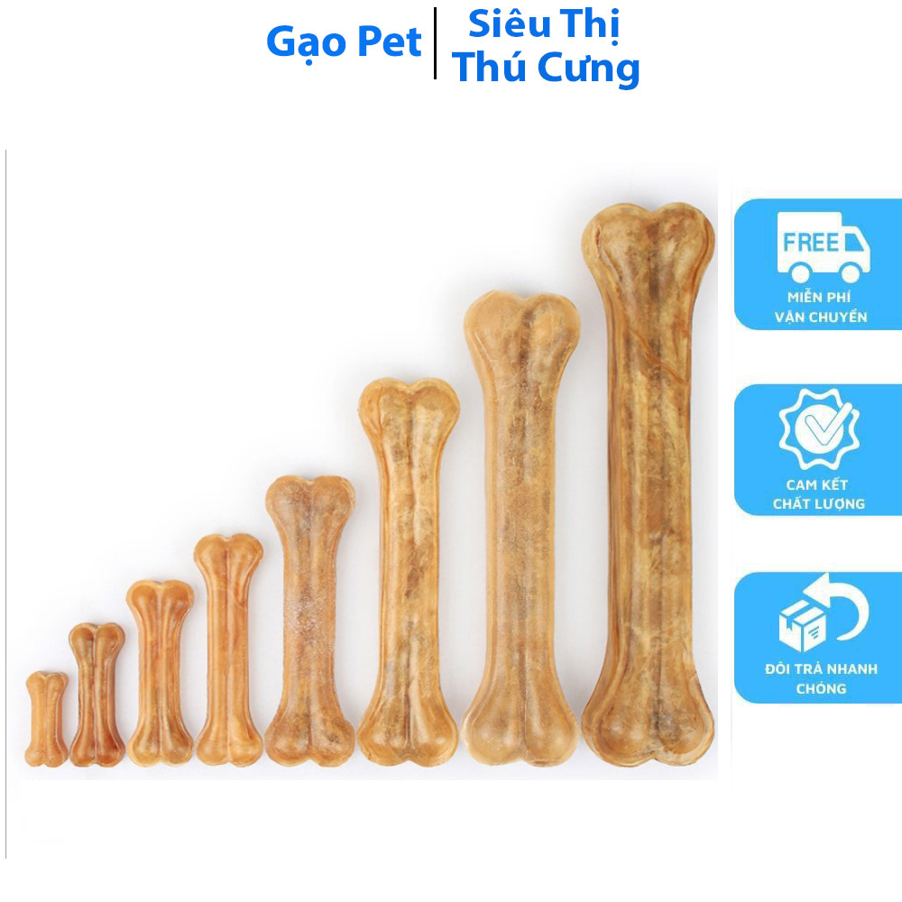 [Hoàn Tiền 10%] Xương ống da bò cho chó gặm 2 thanh 12,5cm phù hợp với chó lớn