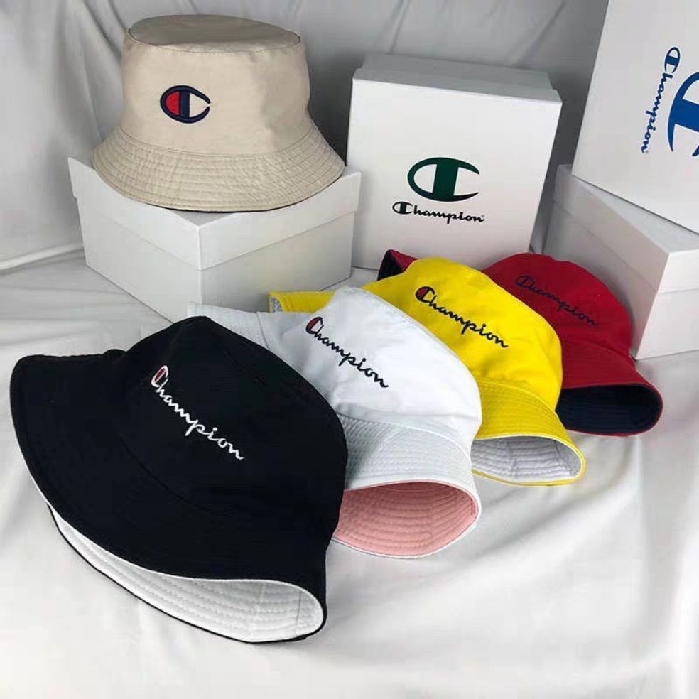 Nón bucket 2 mặt- mũ vành thêu CHAMpion cá tính nữ