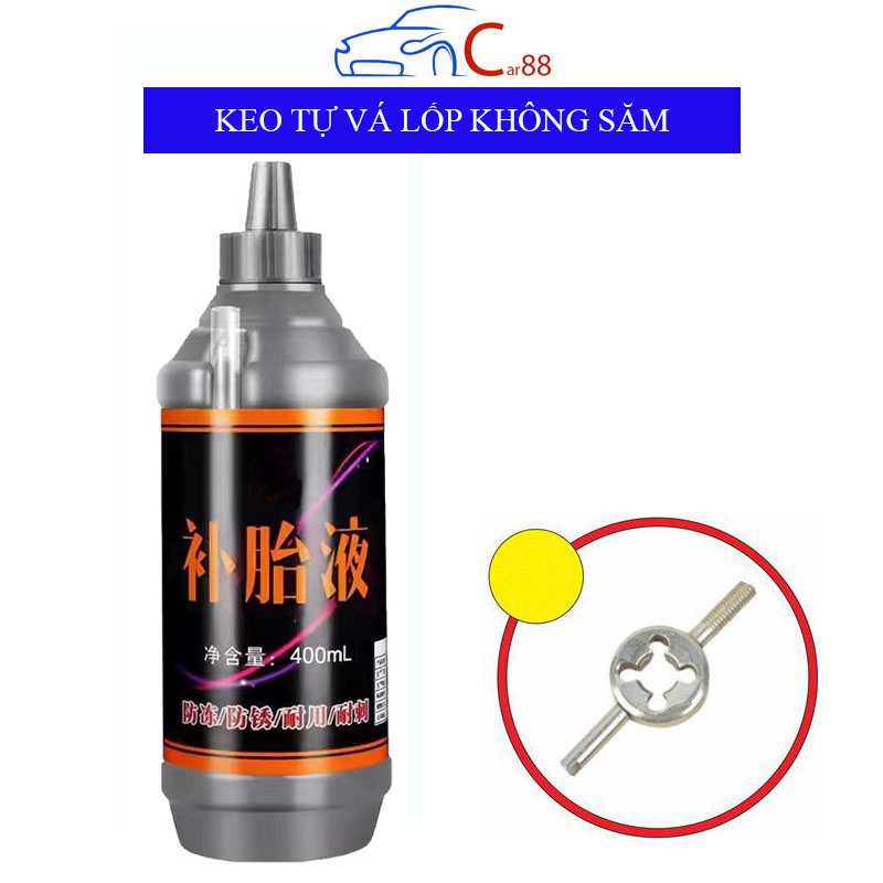Lọ keo tự vá lốp không săm ô tô xe máy an toàn nhanh tiết kiệm 400ml