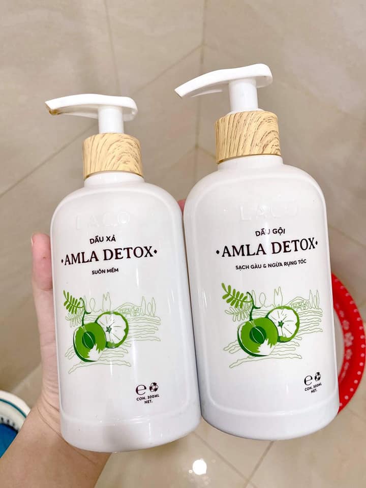Combo dầu gội + dầu xả Amla Detox Laco