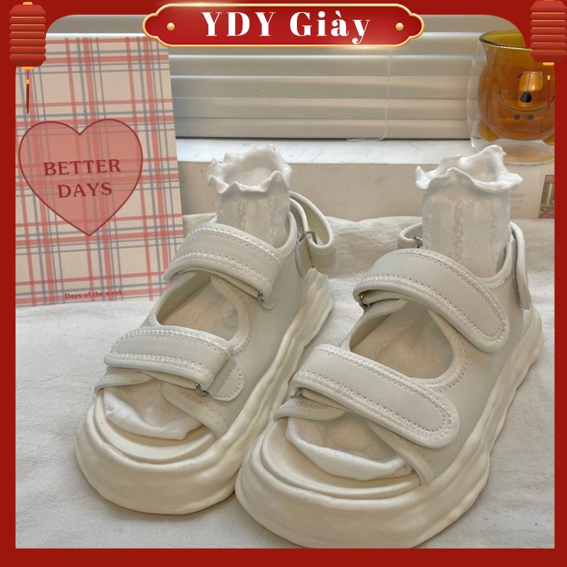 Sandal đế xuồng 3-5cm quai dán trẻ trung cá tính