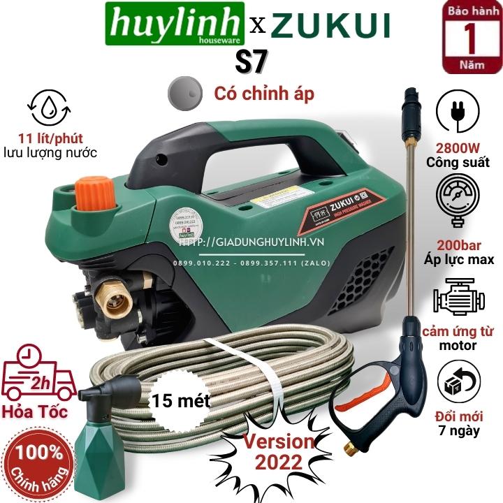 Máy xịt rửa xe chỉnh áp Zukui S7 - 2800W - Tặng kèm béc rửa máy lạnh, điều hòa