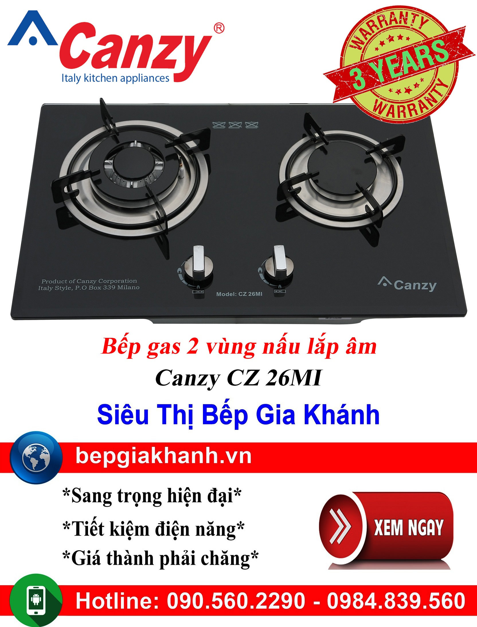 [HCM]Bếp gas âm 2 vùng nấu Canzy CZ 26MI, bếp gas, bếp gas đôi, bếp gas đơn, bếp gas âm, bếp ga, bếp ga đôi, bếp ga đơn, bếp ga âm, bep ga, bep gas