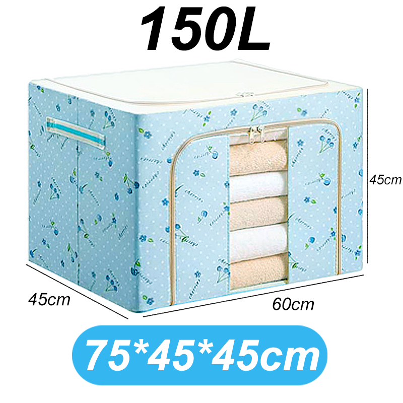 Hộp đựng quần áo khung hộp vải Hộp đựng chăn màn Hộp đựng đồ đa năng hộp lưu trữ Có thể gập lại kích thước lớn 150L hộp đựng chống ẩm tuyệt vời