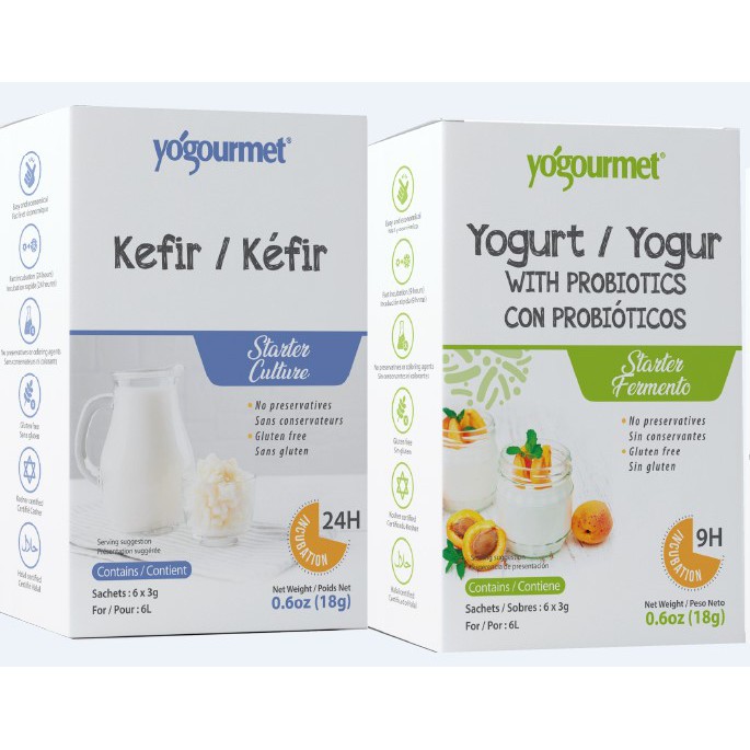Men làm sữa chua hữu cơ Kefir và Probiotic yogourmet 18gr