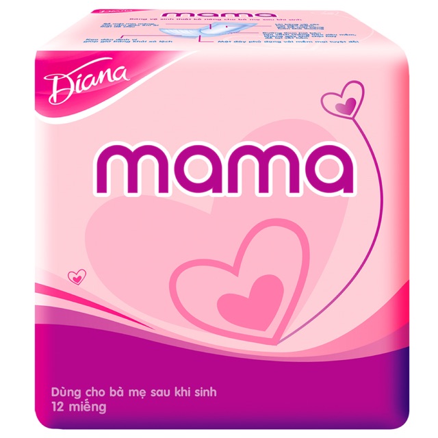 Bỉm mama sau sinh cho mẹ diana bịch 12 miếng