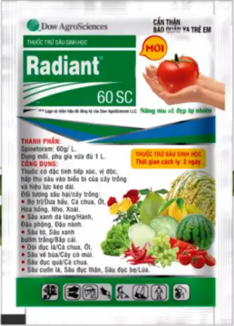  Gói 15 ml - Chế phẩm Trừ Bọ Trĩ Sâu Và Rệp Sáp Radiant 60SC - Thuốc trừ sâu sinh học bảo vệ lan hoa hồng cây cảnh hoa kiểng rau màu VTNN Nông Điền Trang 