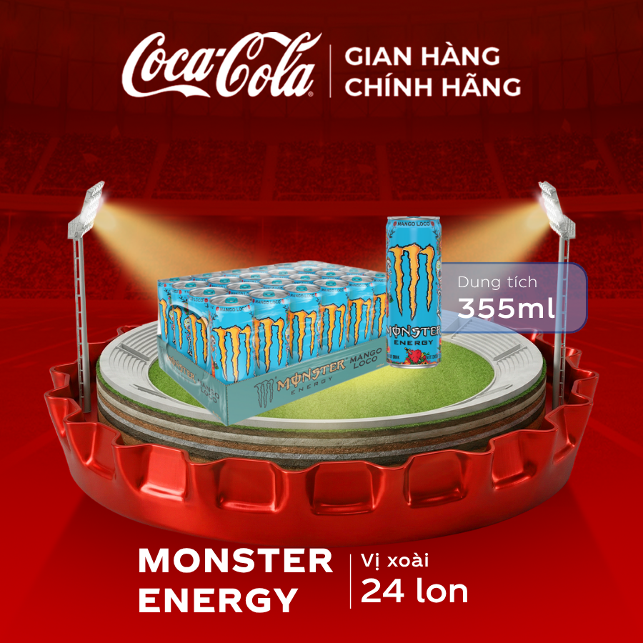 [SIÊU SALE ] Lốc 24 Lon Nước Tăng Lực Giải Khát Monster Energy Mango Loco Vị Xoài 355ml/Lon Sale 5.5 Coca-Cola Chính Hãng_LD