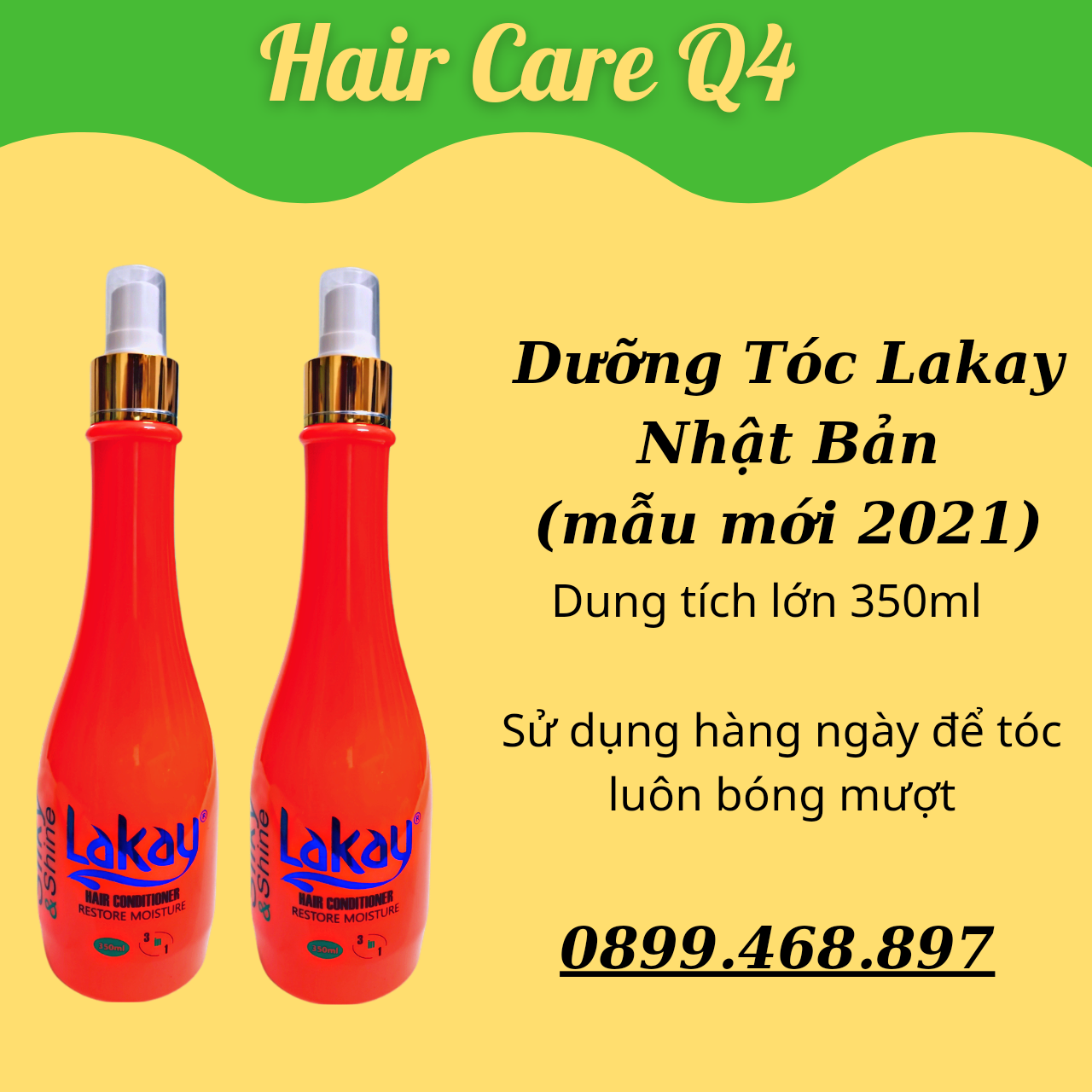 Xịt dưỡng tóc lakay nhật bản 350ml chính hãng - hair care q4