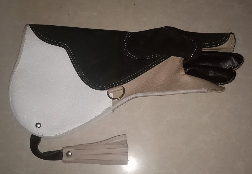 Găng tay da cao cấp huấn luyện chim săn mồi mẫu 40cm 2 lớp dày tặng kèm 2 chuông găng