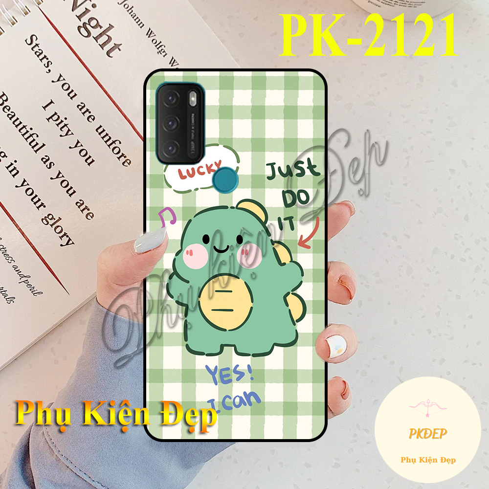 [HCM]Ốp lưng Vsmart Star 5 dẻo đen in hình Khủng Long Xanh Cute