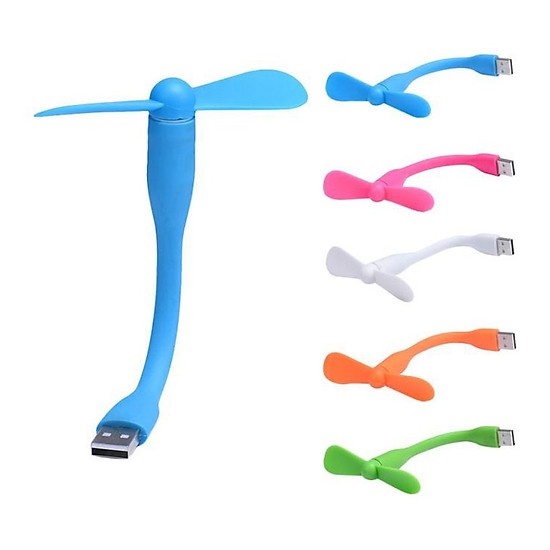 Quạt Usb Mini 2 Cánh - Cổng USB Uốn Dẻo , Cánh Rời , Siêu Mát