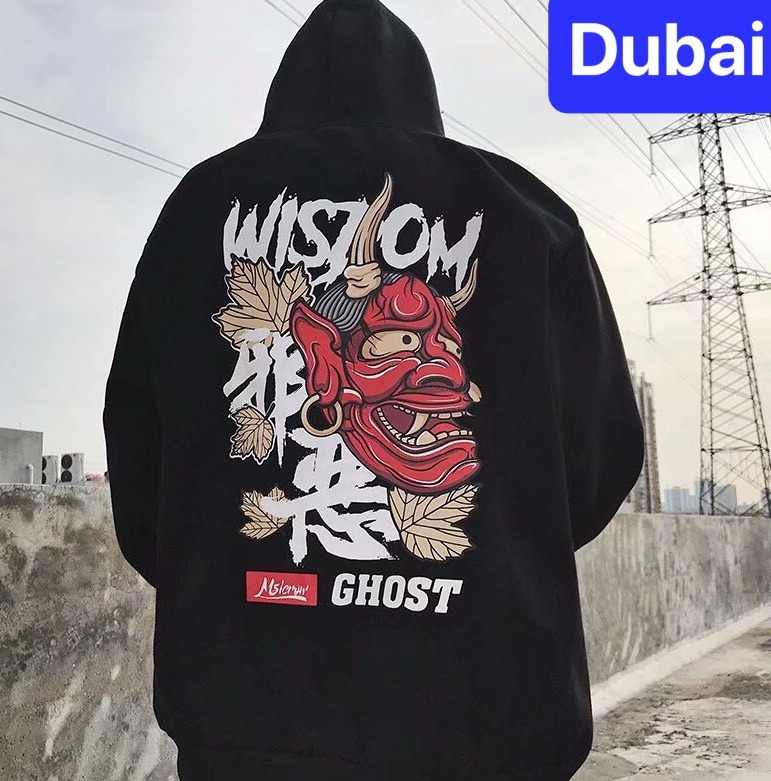  ÁO KHOÁC HOODIE NAM NỮ CHỐNG NẮNG ĐÔNG HÈ UNISEX KIỂU MỚI MẶT QUỶ ĐỎ ĐẦU SỪNG CHẤT NỈ DÀY PHOM FROM RỘNG HOT TREND 2021- DUBAI FASHION 